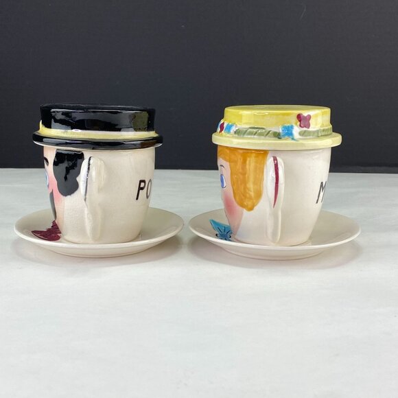 Vintage Mom Pop Coffee Cup Ashtray Saucer Relco Japan - Picture 2 of 10